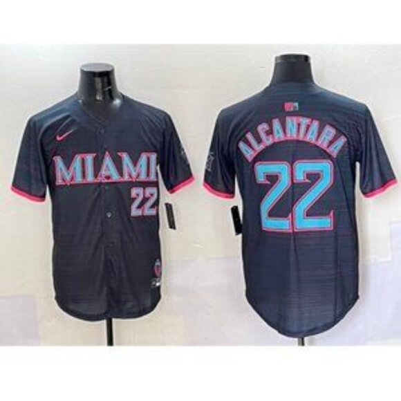 Mens Youths Kids Womens Sandy Alcantara Black Stitched Jersey